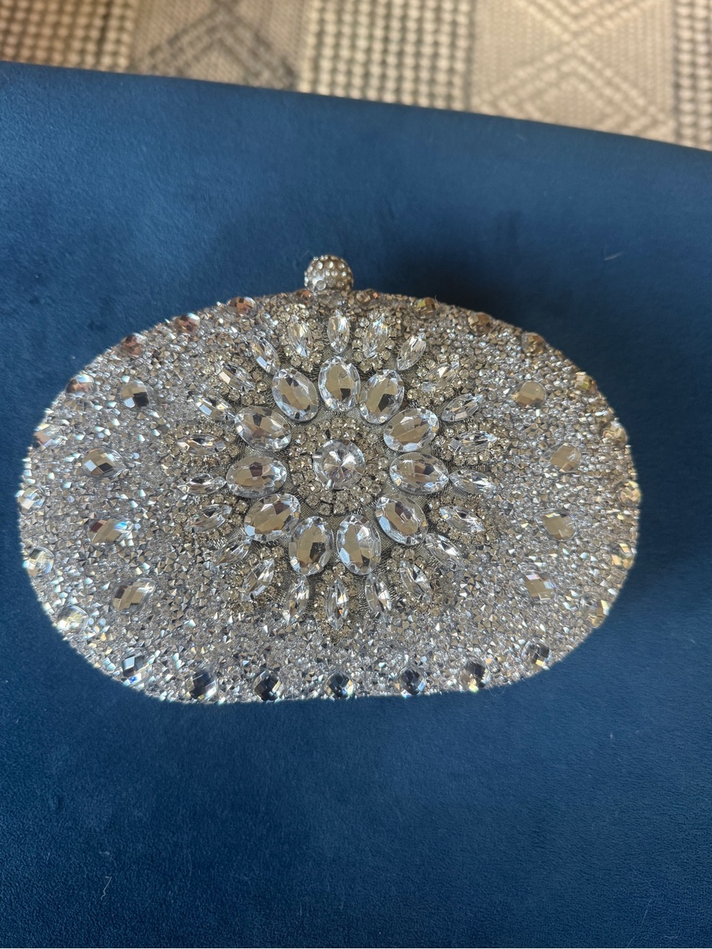 Verano Hill Silver Sparkle Evening Clutch